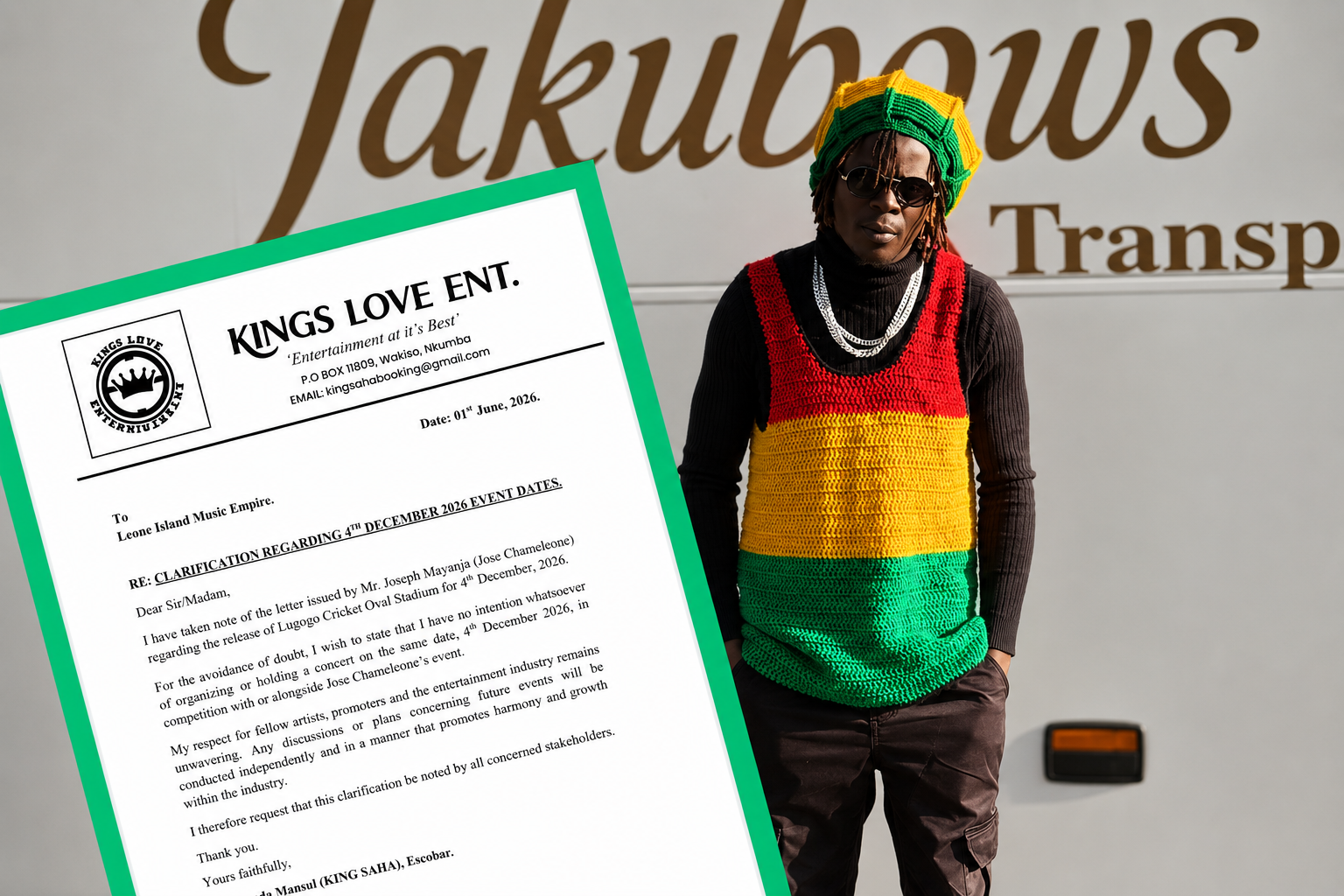 KING SAHA SHUTS DOWN CONCERT CLASH DRAMA, REJECTS CHAMELEONE’S VENUE HANDOUT
