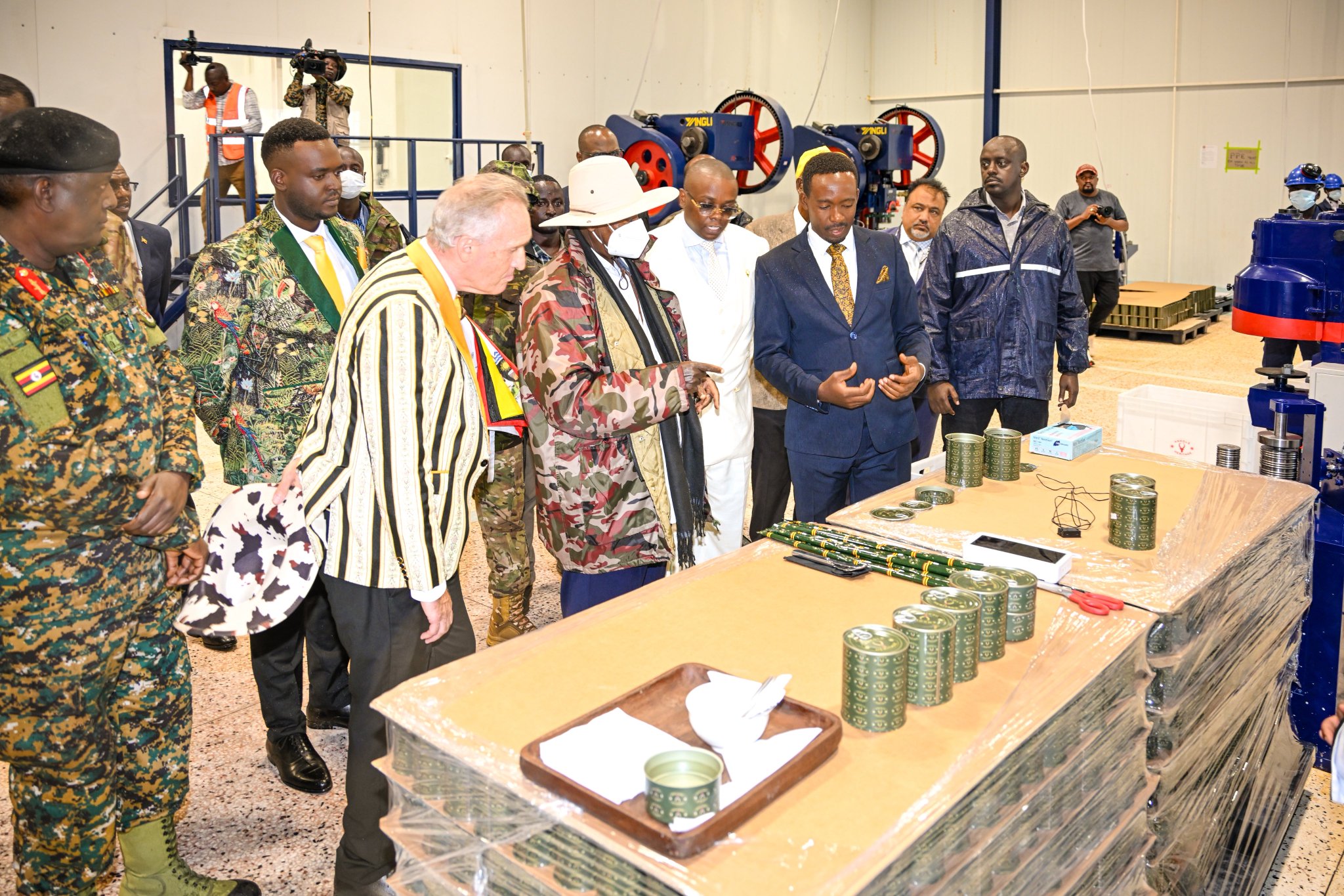 President Museveni Commissions NEC Meat and Beans Processing Factory in Gomba