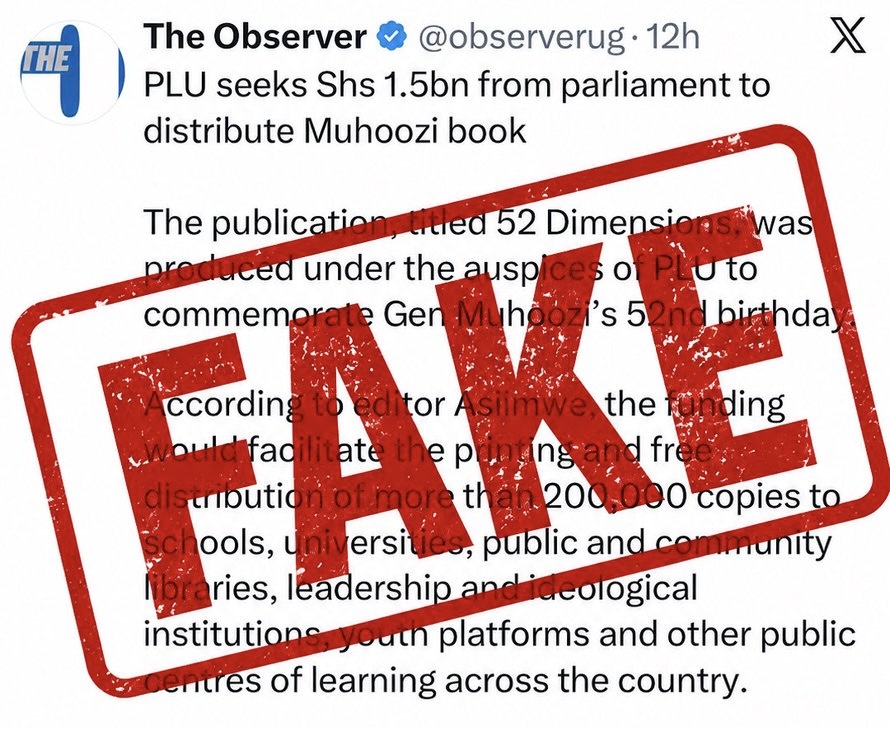 PLU Demands Apology After Rejecting Report It Sought Shs1.5 Billion From Parliament for Muhoozi Book.