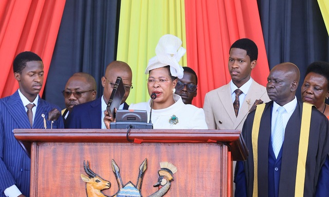 Former Speaker Anita Among Reappears Virtually in Parliament After 83 Days