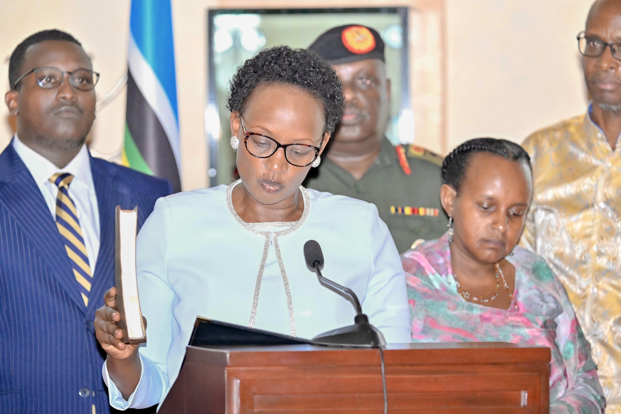 Museveni Swears In Three New Ministers at State House Entebbe.